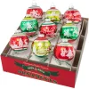 Shiny Brite Christopher Radko Holiday Splendor 2.5" Signature Flocked Round Christmas Ornaments 4027987 Best