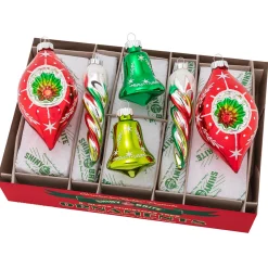 Shiny Brite Christopher Radko Holiday Splendor 4" Mixed Shapes Christmas Ornaments 4028005 Hot