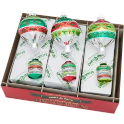 Shiny Brite Christopher Radko Holiday Splendor 7" Decorated Shapes Christmas Ornaments 4028221