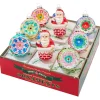Shiny Brite Christopher Radko Christmas Confetti 8 Count Figures and Reflector Rounds Glass Christmas Ornament Set 4028269