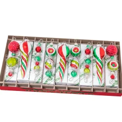 Shiny Brite Christopher Radko Holiday Splendor 4" Icicles & Shape Glass Christmas Ornaments 4028004 Best
