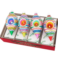 Shiny Brite Christopher Radko Confetti 7" Reflector Tulip Christmas Ornaments 4028016 Discount