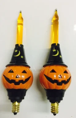 Shiny Brite Christopher Radko Halloween Bubble Pumpkin Light Candolier REPLACEMENT BULBS Set of 2 Hot