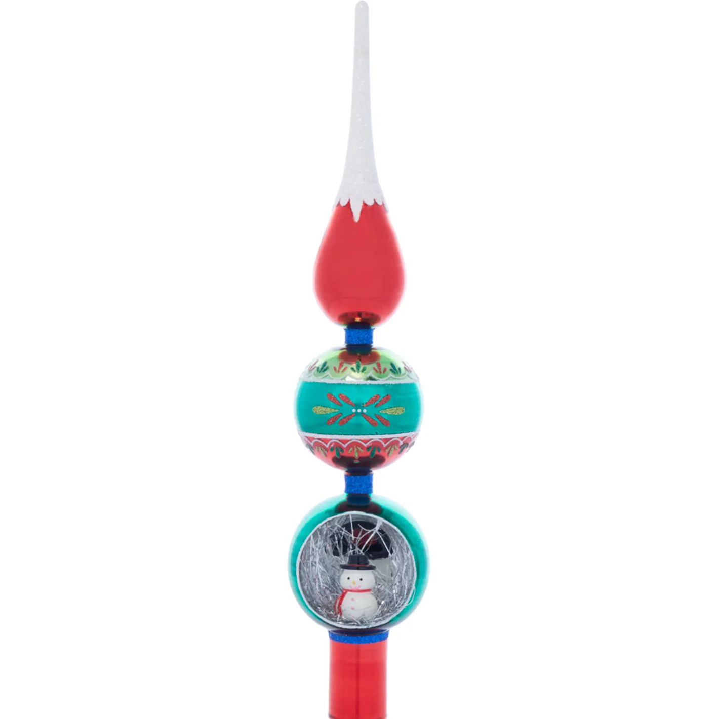 Shiny Brite Christopher Radko Holiday Splendor 15" Holiday Scene Finial Christmas Tree Topper 4028223 Hot