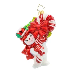 Christopher Radko Snowy Retro Cheer Glass Christmas Ornament 1022293 Discount