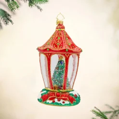 Christopher Radko Sparkle 'n Spruce Lantern Glass Christmas Ornament 1022178 Discount