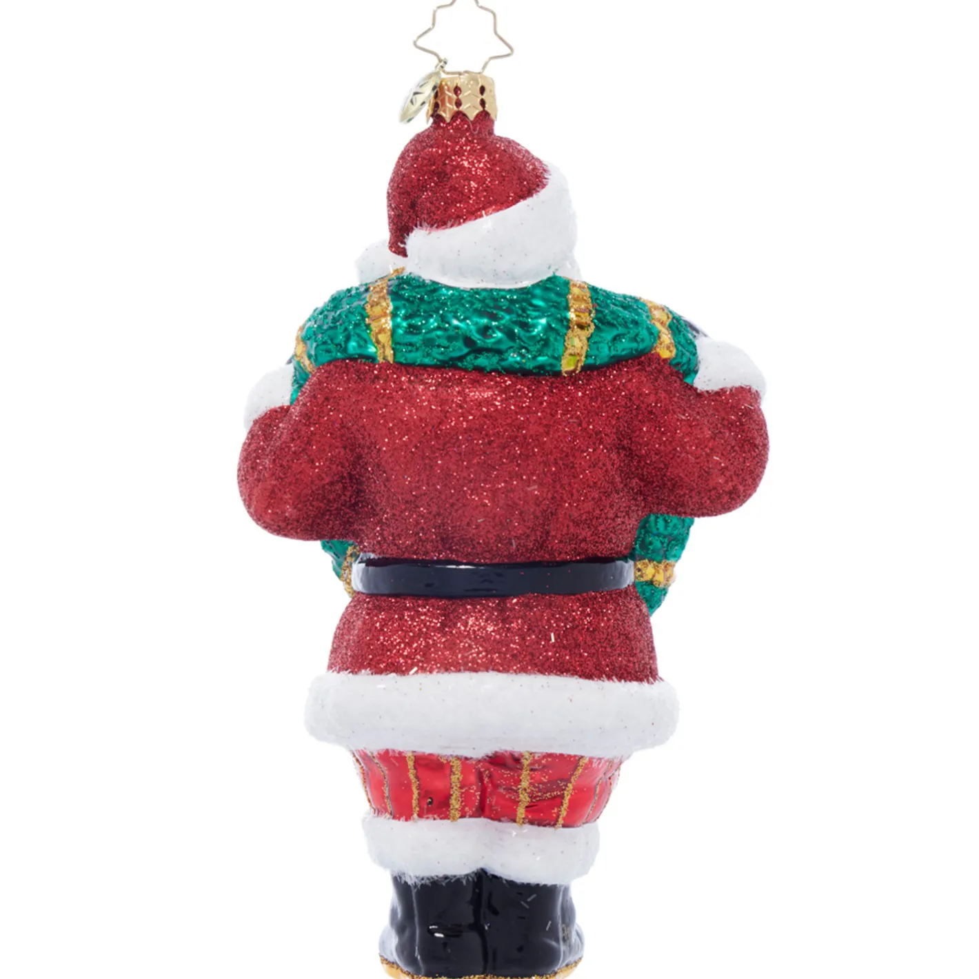 Christopher Radko Wreath Wrangler Claus Glass Christmas Ornament 1021986
