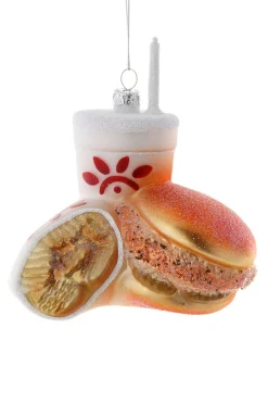 Cody Foster Co Cody Foster 5" Fast Food Chicken Sandwich Glass Christmas Ornament GO-8337 Outlet