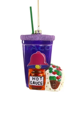 Cody Foster Co Cody Foster 5.75" Fast Food Taco Glass Christmas Ornament GO-9101 New