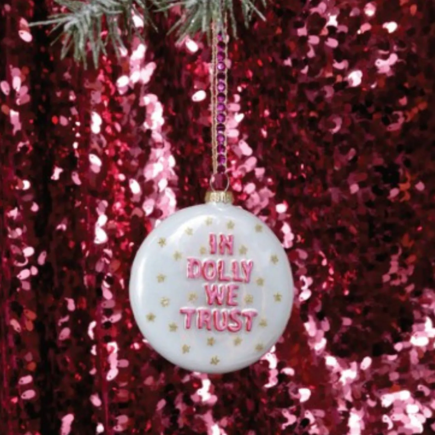 Cody Foster Co Cody Foster 5" In Dolly We Trust Glass Christmas Ornament GO-9316 Sale