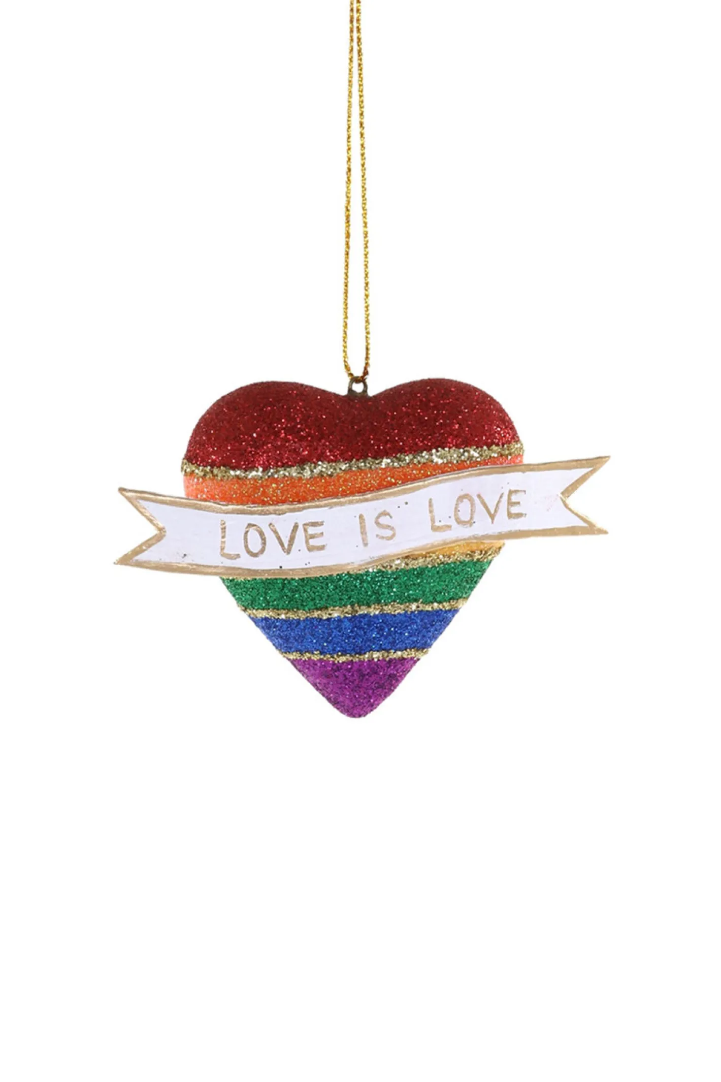 Cody Foster Co Cody Foster 2.25" Love Is Love Glass Christmas Ornament RO-3259-S New