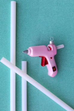 Cody Foster Co Cody Foster 4.25" Pink Hot Glue Gun Glass Christmas Ornament GO-8006 Clearance