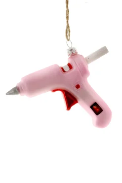 Cody Foster Co Cody Foster 4.25" Pink Hot Glue Gun Glass Christmas Ornament GO-8006 Clearance