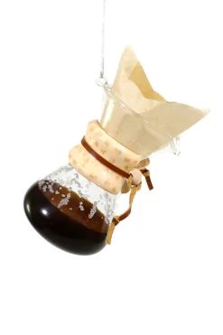Cody Foster Co Cody Foster 4.5" Pour Over Coffee Maker Glass Christmas Ornament GO-8814 Online
