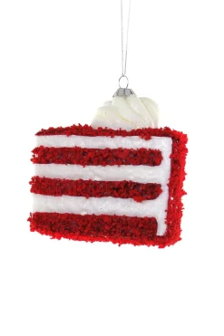 Cody Foster Co Cody Foster 4.25" Red Velvet Cake Glass Christmas Ornament GL-501