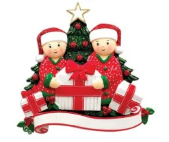 Polar X Couple Opening Presents Personalized Christmas Ornament OR1523-2 Online