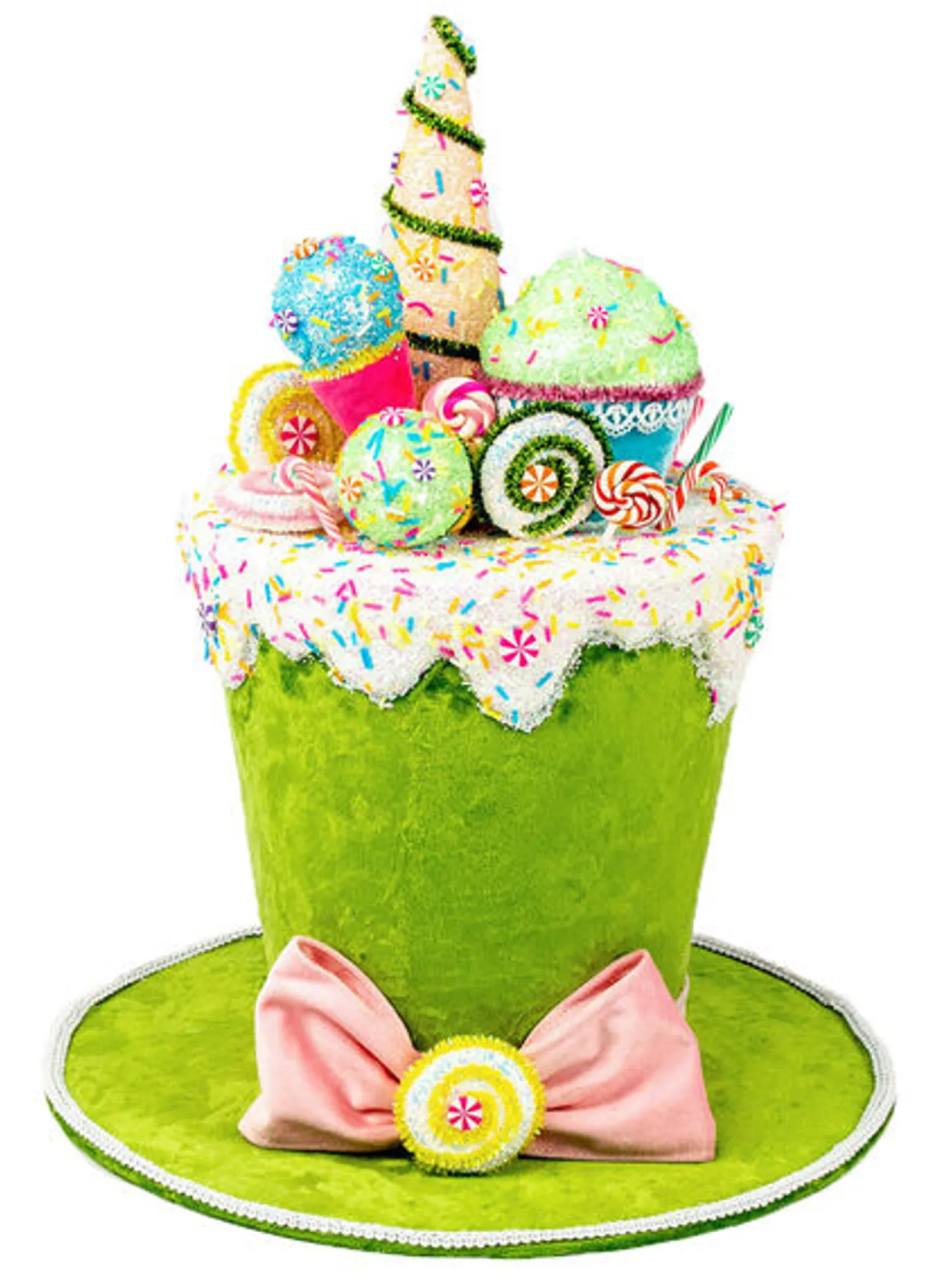 December Diamonds 17.5" Green Candy Hat Christmas Decoration 08-08697 New