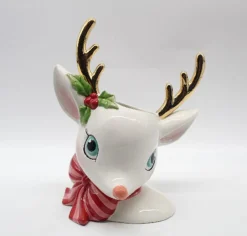 December Diamonds 11.75" Retro Deer Head Vase Christmas Decoration 29-29281 Sale