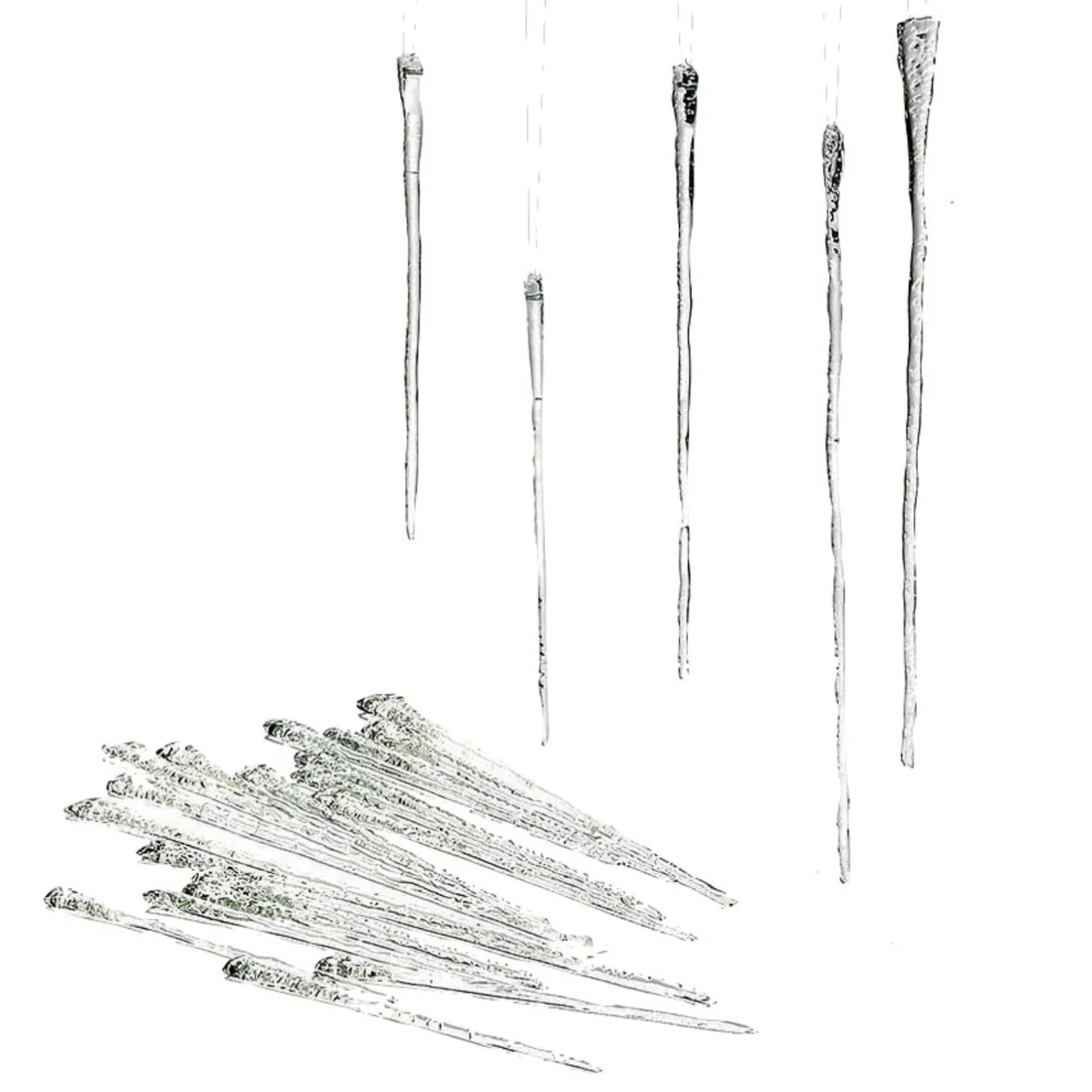Department 56 24 pc Glass Icicle Ornament Set 4028568 New