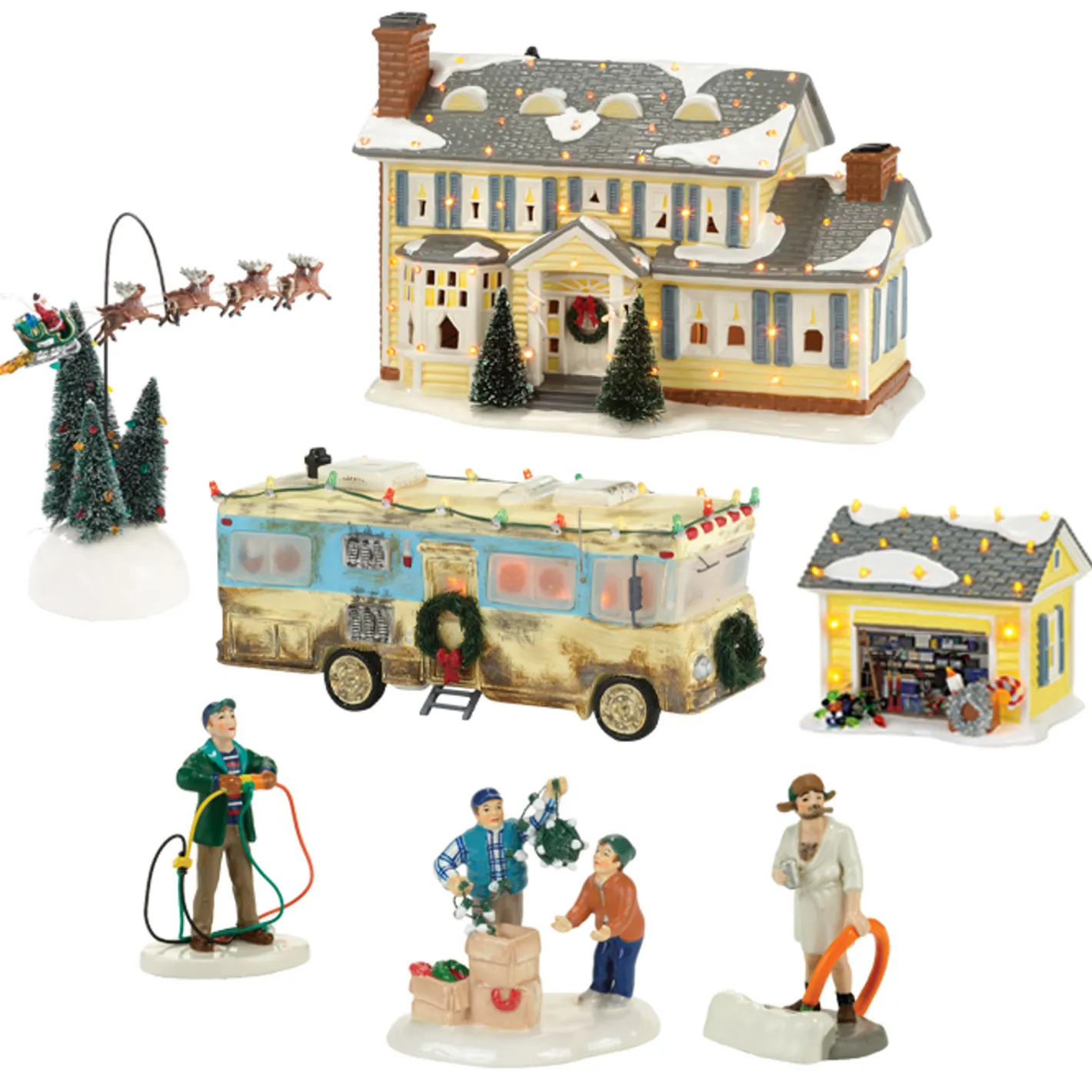 Department 56 7 Piece Christmas Vacation Village Set New