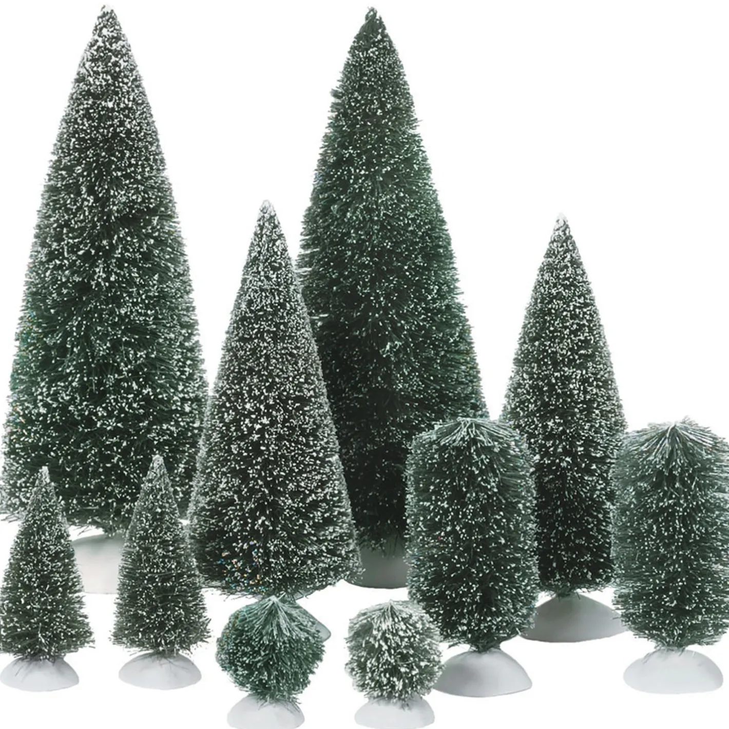 Department 56 Bag of Frosted Topiaries & Trees Accessory 10pc Set Sale