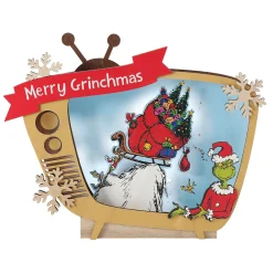 Department 56 Flourish Lighted Grinch TV Table Decor 6016561 New