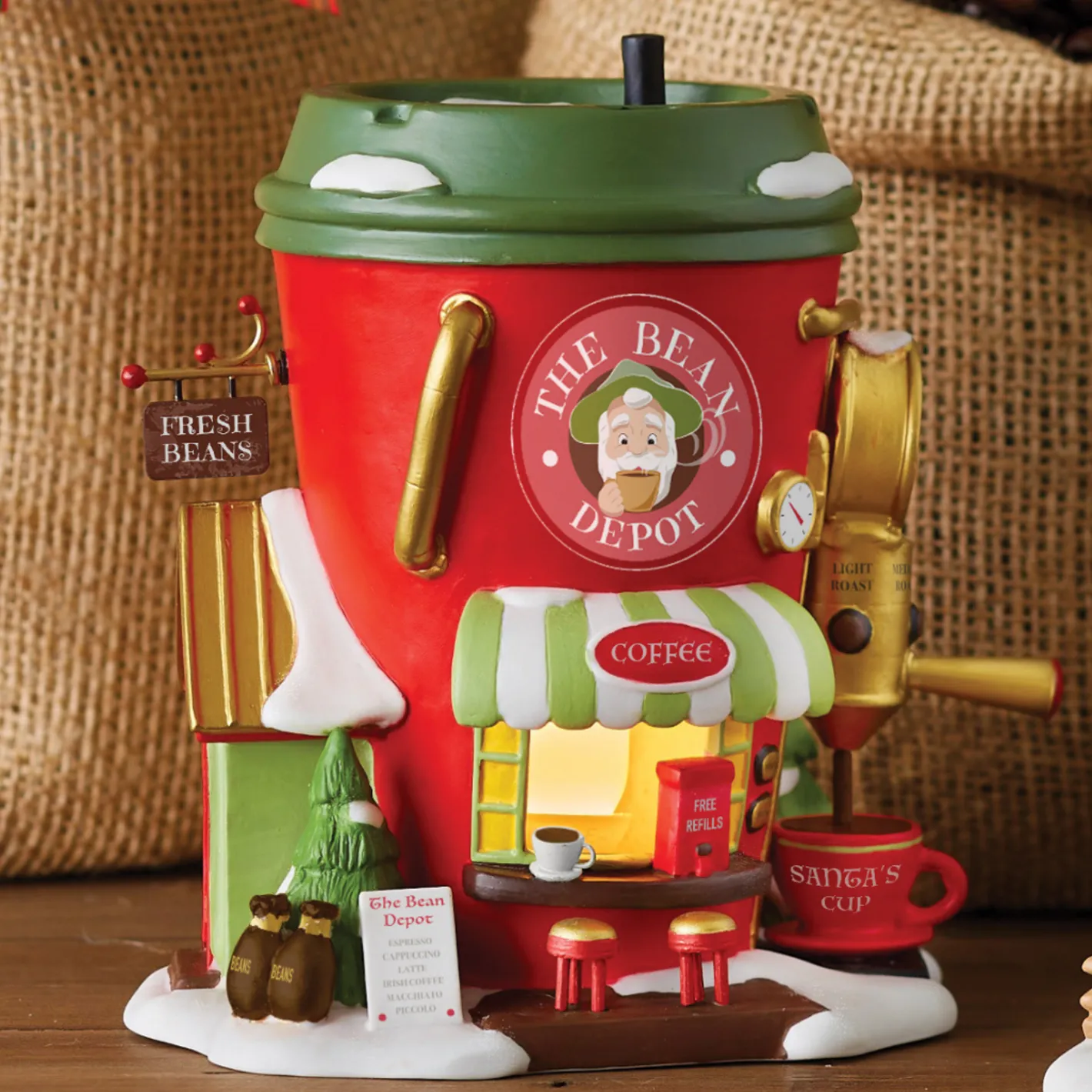 Department 56 North Pole Village Bean Depot Espresso Co Building 6014509 Sale