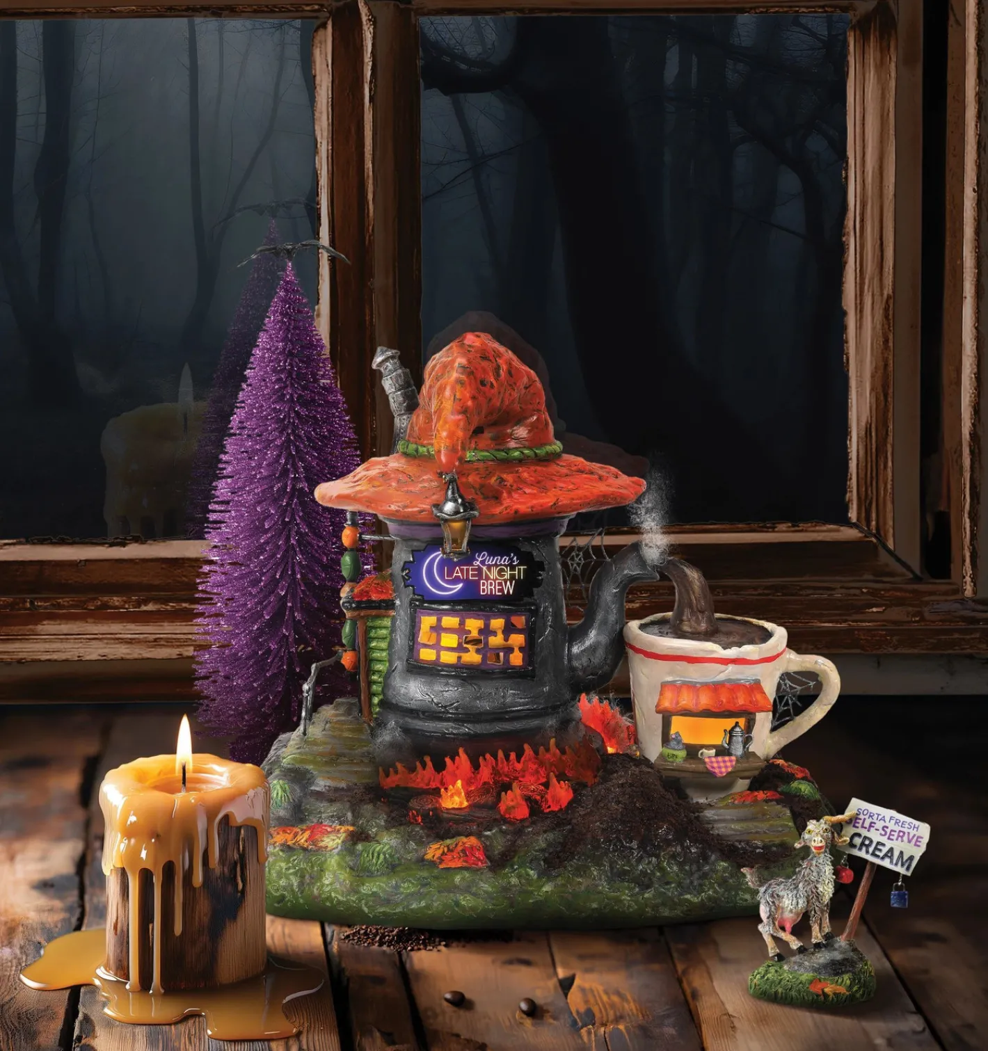 Department 56 Snow Village Halloween Luna's Late Night Brew 6015580 Online
