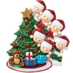 Polar X Family of 6 Around the Christmas Tree Personalized Ornament OR1789-6 Online