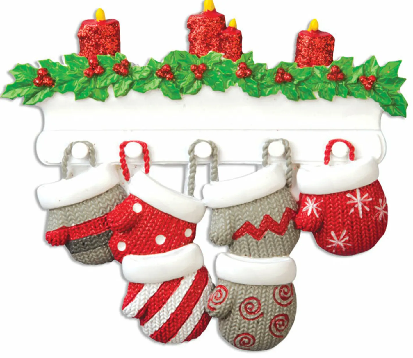 Polar X Family Personalized Christmas Ornament with 6 Mittens Best