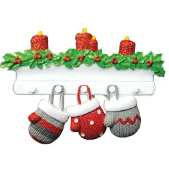 Polar X Family Personalized Christmas Ornament with 3 Mittens Outlet