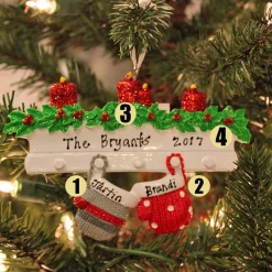 Polar X Family Personalized Christmas Ornament with 2 Mittens Best