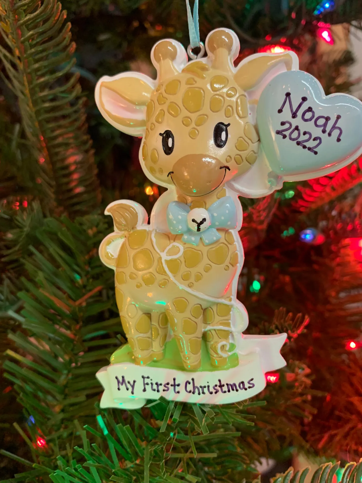 Polar X Giraffe Blue Balloon Personalized Christmas Ornament OR2236-M Discount