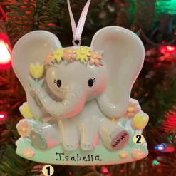 Polar X Girl Baby Elephant Personalized Christmas Ornament OR2361-F Outlet