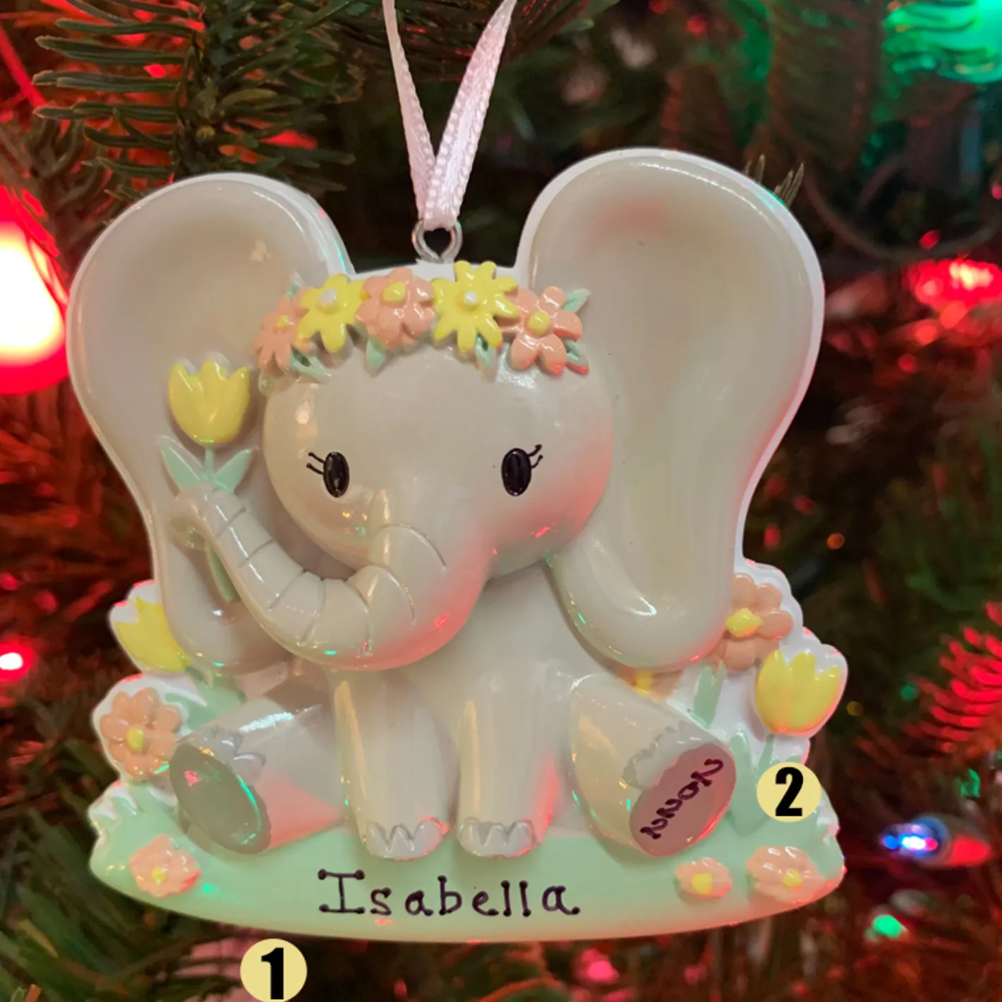 Polar X Girl Baby Elephant Personalized Christmas Ornament OR2361-F Outlet