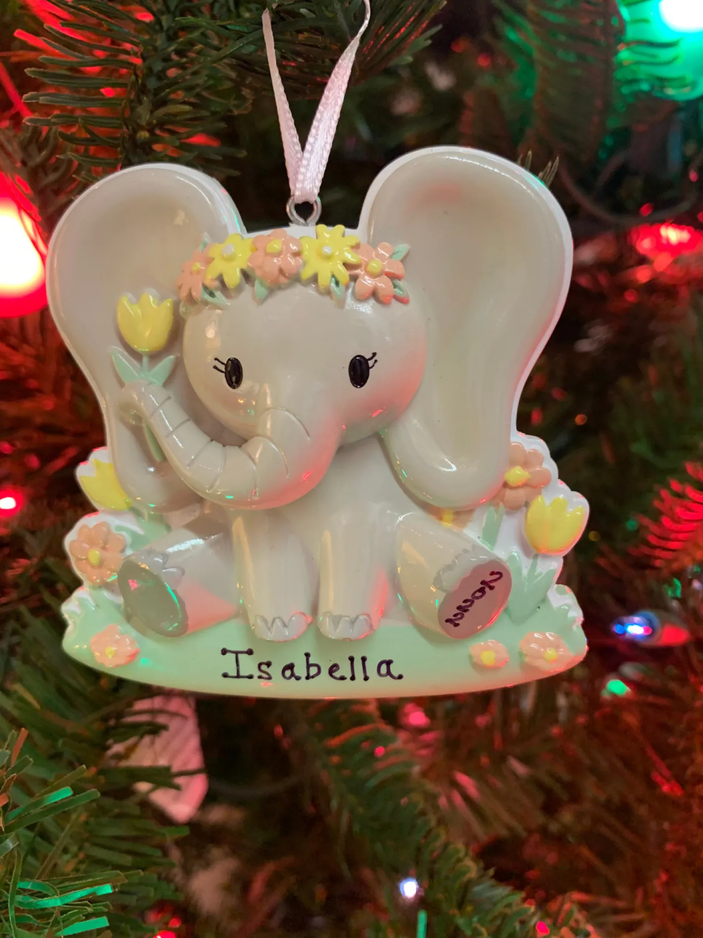 Polar X Girl Baby Elephant Personalized Christmas Ornament OR2361-F Outlet