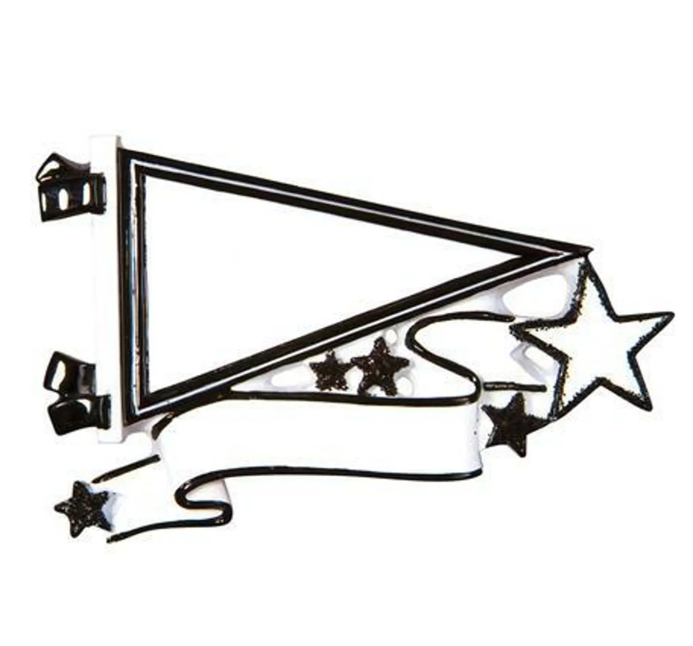 Polar X Glittered Black Sports Pennant Personalized Christmas Ornament OR1558-BK Discount