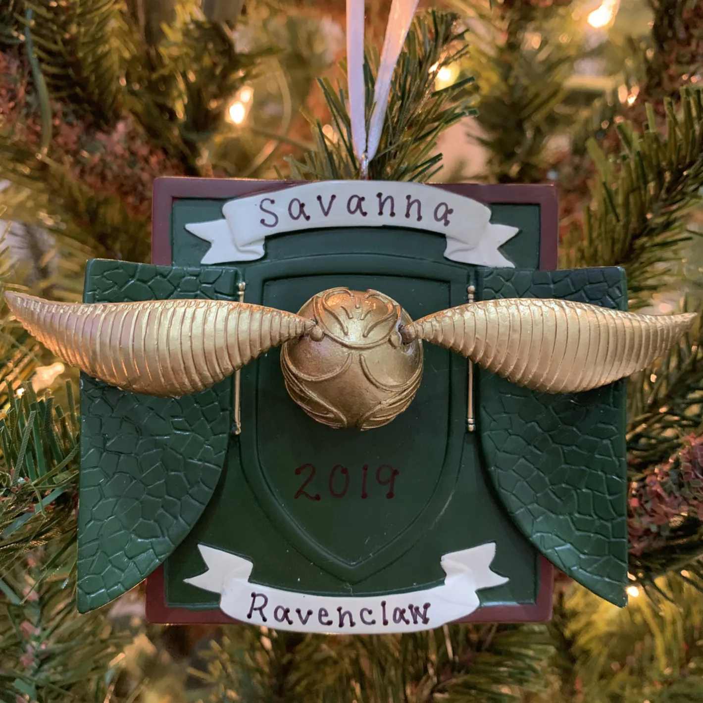 Hallmark 3" Harry Potter Golden Snitch Personalized Christmas Ornament 3HCM1000 New