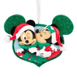 Hallmark 2.75" Minnie Mouse Kissing Mickey Mouse Christmas Ornament 3HCM1249 Best