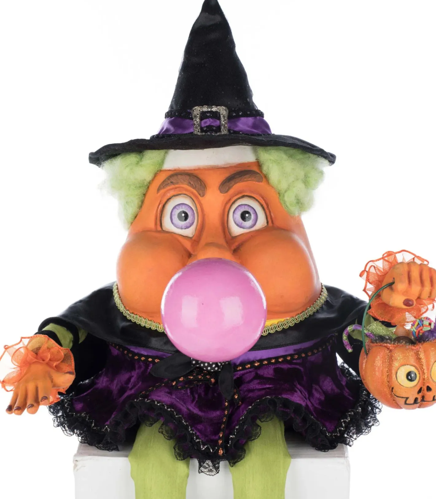 Katherines Collection Katherine's Collection 12.5" Bubbles the Witch Candy Corn Ledge Sitter Halloween Decoration 28-528643 Hot