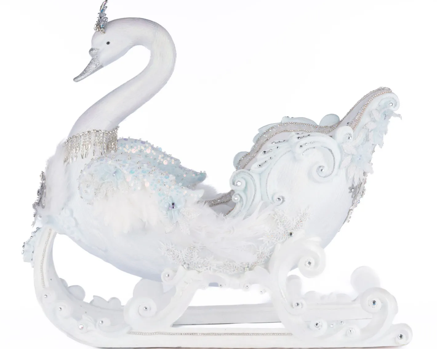 Katherines Collection Katherine's Collection 21" Dazzling Swan Sleigh Christmas Decoration 28-428310 Outlet