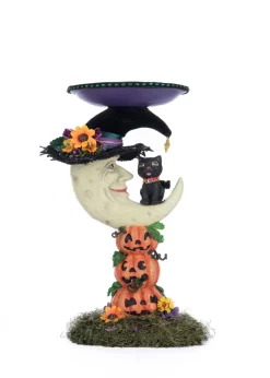 Katherines Collection Katherine's Collection 17" Glow In the Dark Jacks and Cats Moon Halloween Pillar Candle Holder 28-428196 Hot