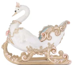 Katherines Collection Katherine's Collection 21" Joyeux Noel Swan Sleigh Christmas Decoration 28-528846 New
