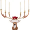Katherines Collection Katherine's Collection 26" Royal Christmas Ball Deer Head Candelabra Decoration 28-528814 Clearance