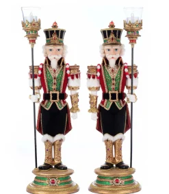 Katherines Collection Katherine's Collection 21.25" Set of 2 Royal Christmas Ball Nutcracker Votive Candle Holders 28-528805 Online