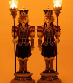 Katherines Collection Katherine's Collection 21.25" Set of 2 Royal Christmas Ball Nutcracker Votive Candle Holders 28-528805 Online
