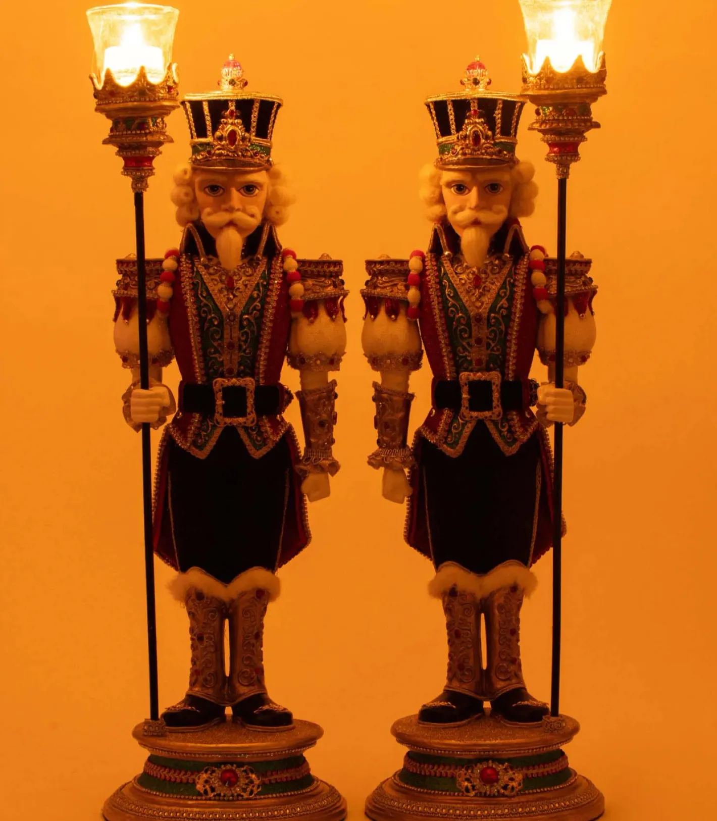 Katherines Collection Katherine's Collection 21.25" Set of 2 Royal Christmas Ball Nutcracker Votive Candle Holders 28-528805 Online