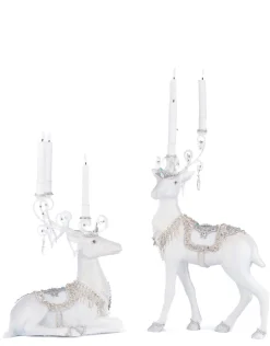 Katherines Collection Katherine's Collection Crystal Christmas Standing or Sitting Deer Christmas Candleholder