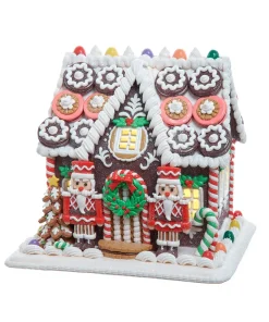 Kurt Adler 9.5" Battery Operated LED Cookie Gingerbread House Christmas Decoration GBJ0058 Discount