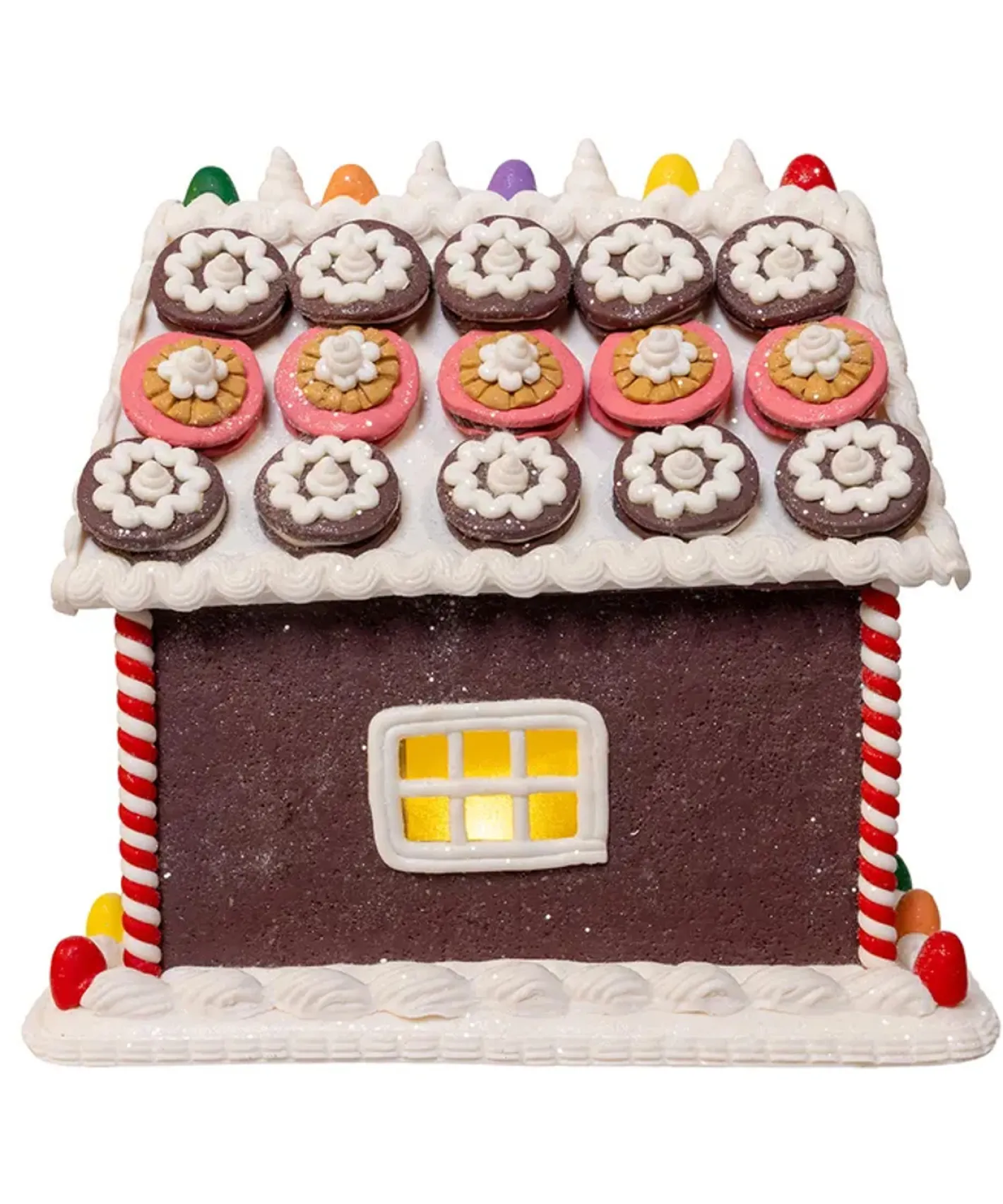 Kurt Adler 9.5" Battery Operated LED Cookie Gingerbread House Christmas Decoration GBJ0058 Discount